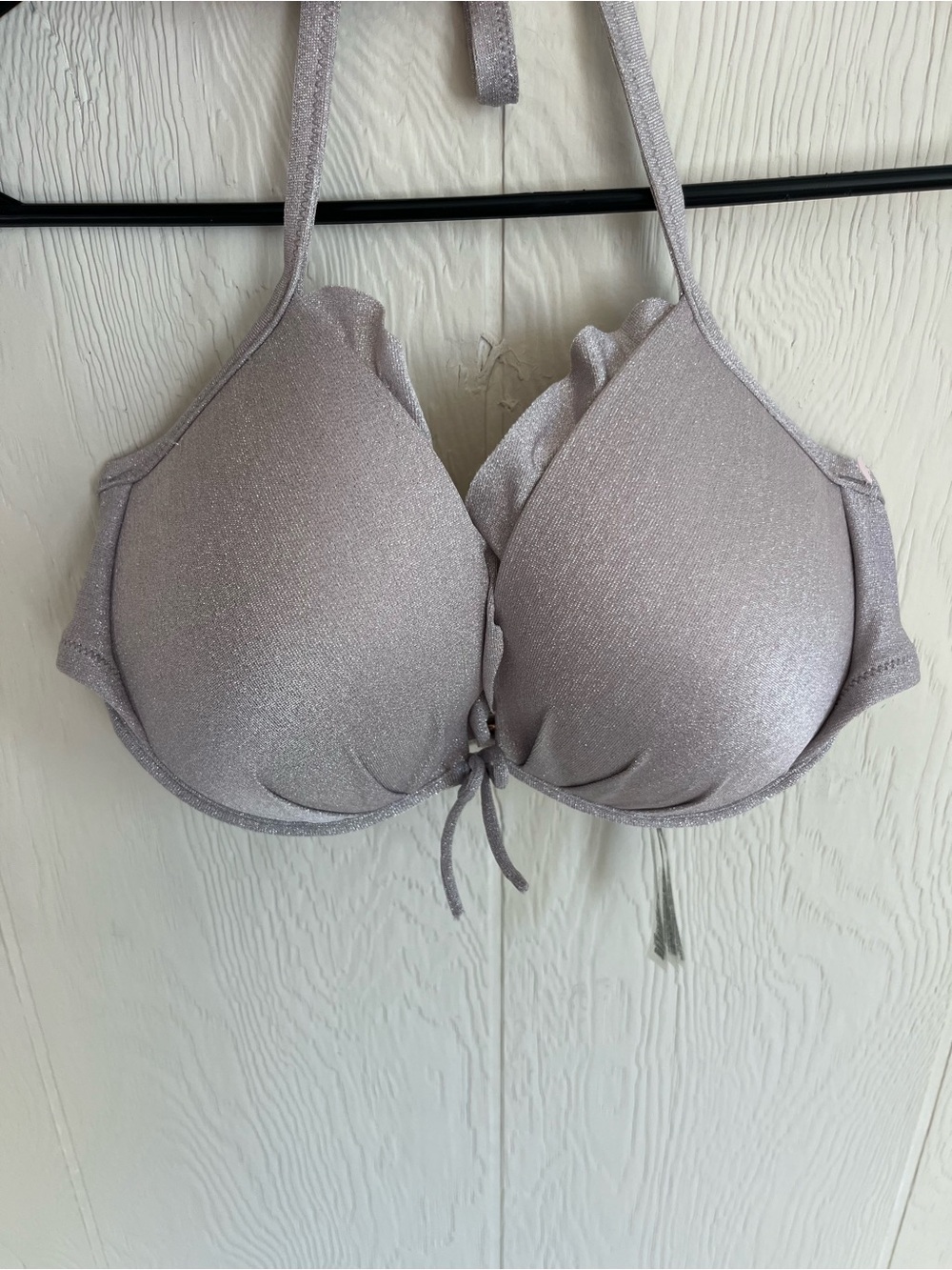 Shimmery Light Lavender Halter Bikini Top - Brand Not Specified